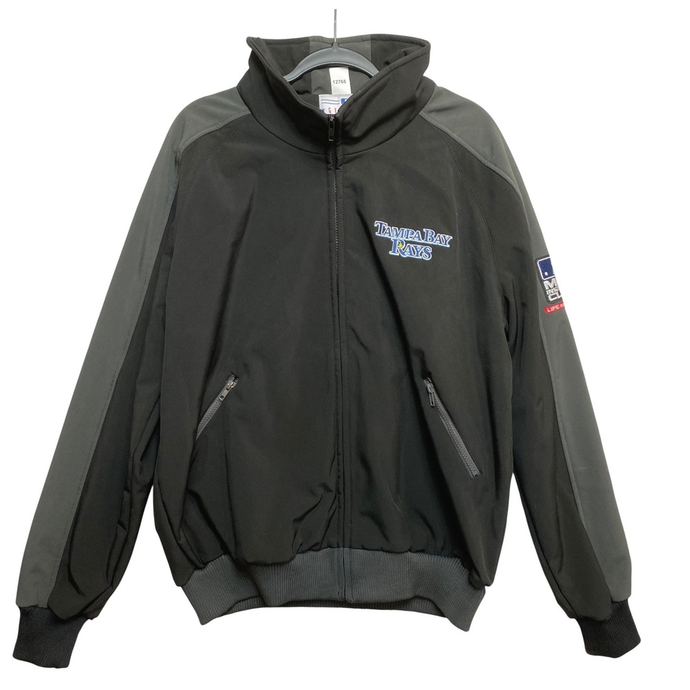 Tampa Bay Rays Jacket Mens L Black MLB Insiders Club Zip Up